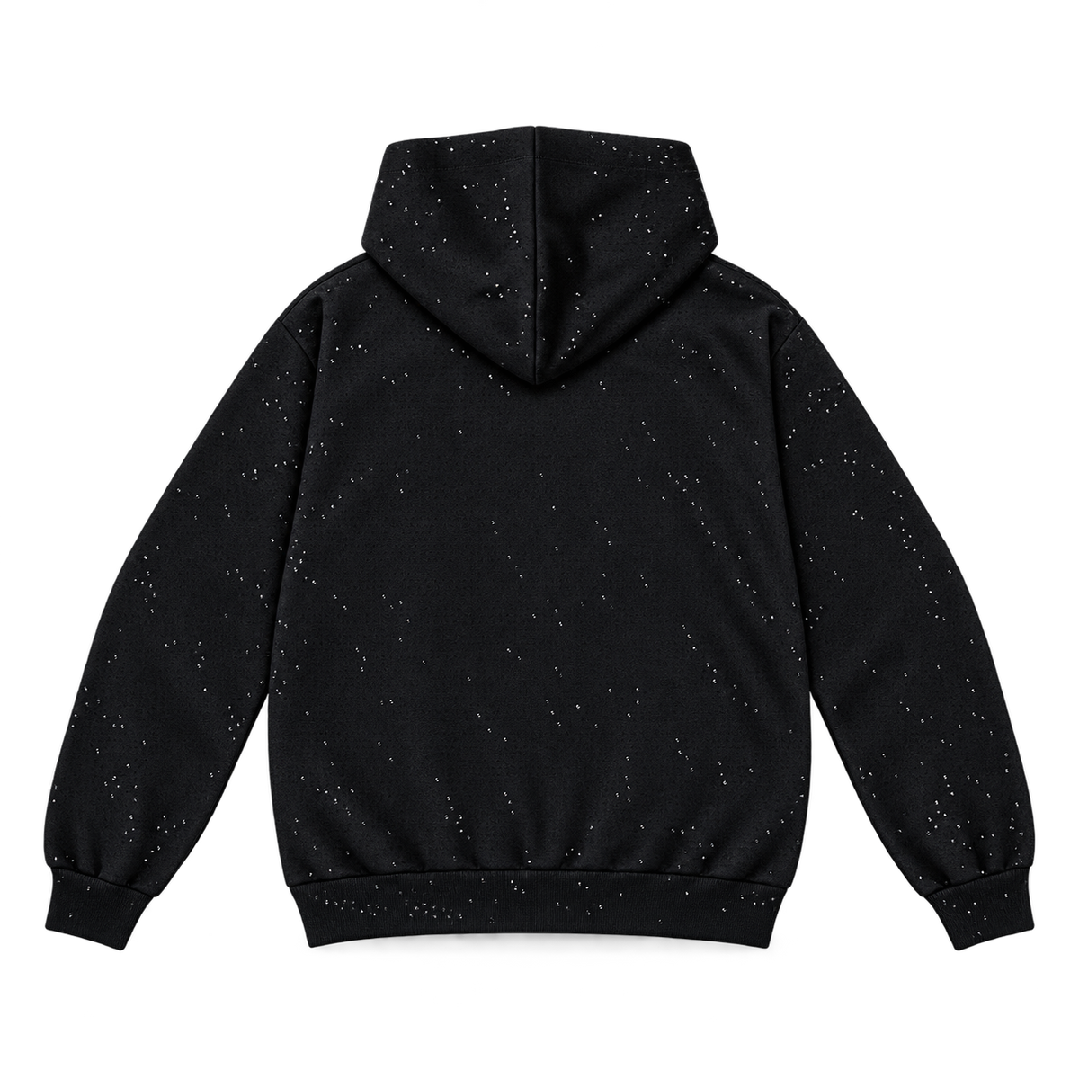 Rhinestone Logo Hoodie – Black